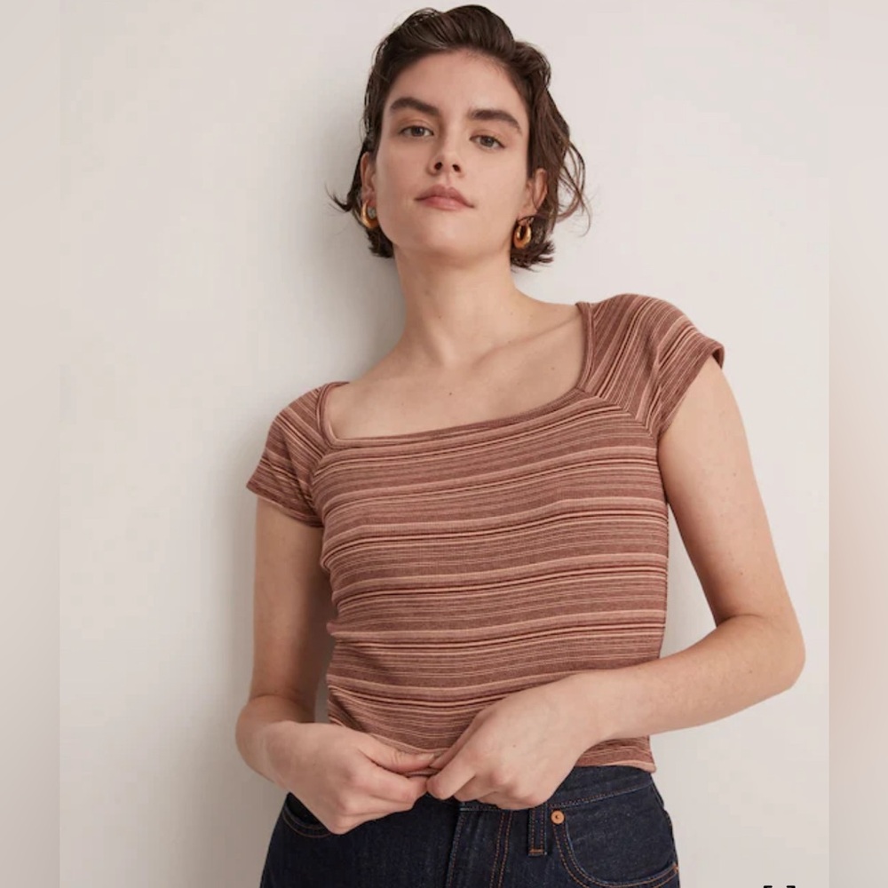 Madewell Brightside Rib Squareneck Tee